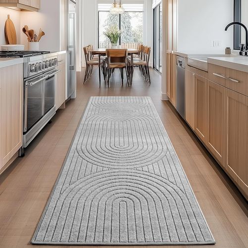 Tapis Poils Courts à Relief Paola Gris 120x170cm