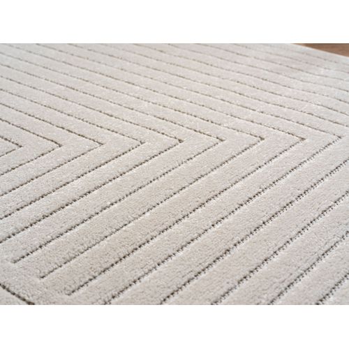 Tapis Poils Courts à Relief Nolan Crème 200x290cm