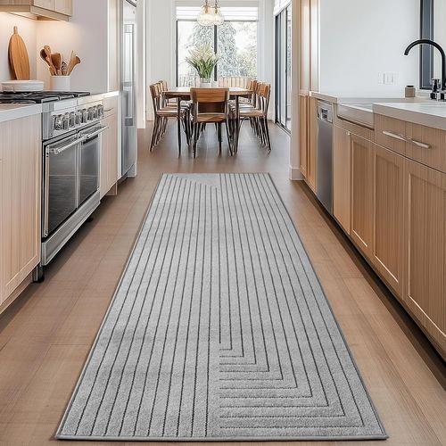 Tapis Poils Courts à Relief Nolan Gris 160x230cm