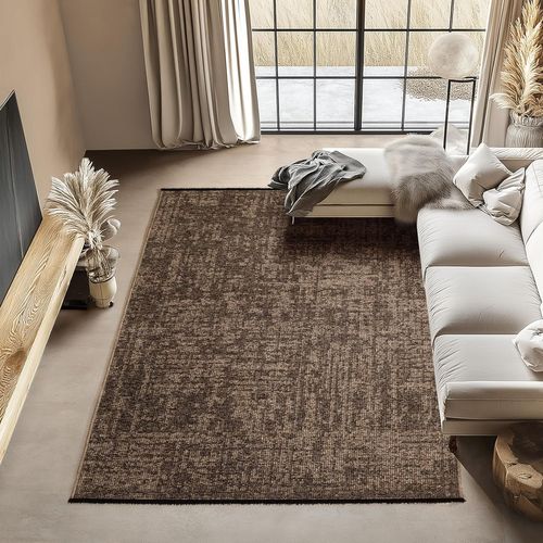 Tapis Moderne à Franges - Marron 80x250cm