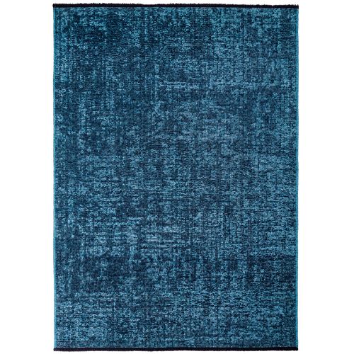Tapis Moderne Tissage Plat à Franges - Bleu 140x200cm