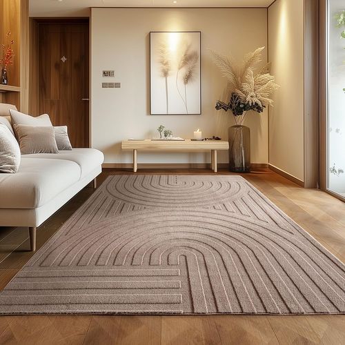 Tapis Bari Doux à Relief Beige 200x290cm