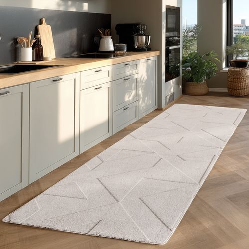 Tapis Asti Doux à Relief Crème 80x250cm