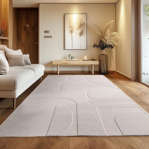 Tapis Côme Doux à Relief Crème 80x250cm