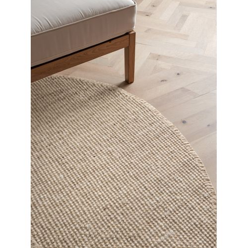 Tapis Rond 200x200cm Jute Bouclé Jaipur Blanc Ivoire