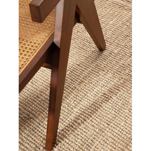 Tapis Rond 200x200cm Jute Bouclé Jaipur Blanc Ivoire