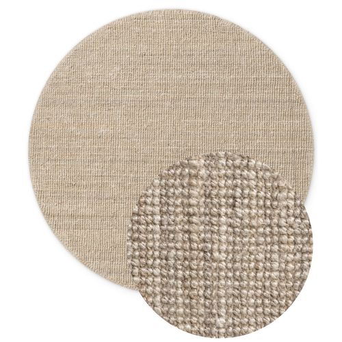 Tapis Rond 200x200cm Jute Bouclé Jaipur Blanc Ivoire