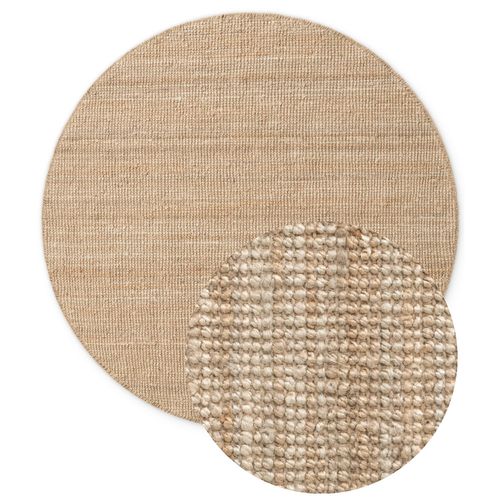 Tapis Rond 160x160cm Jute Bouclé Jaipur Beige
