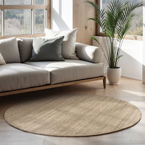 Tapis Rond En Jute Bouclé Jaipur Mocca 160cm