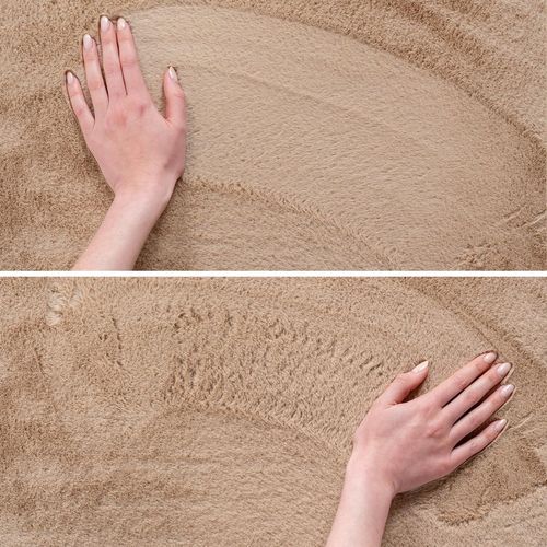 Tapis Doux 200x200cm Lavable Beige