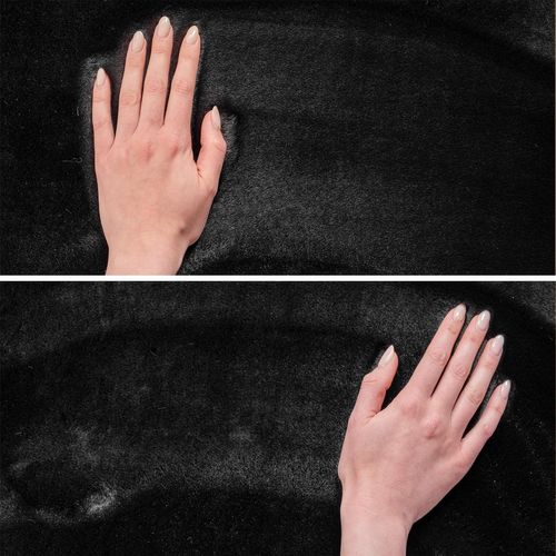 Tapis Doux 160x160cm Lavable Noir