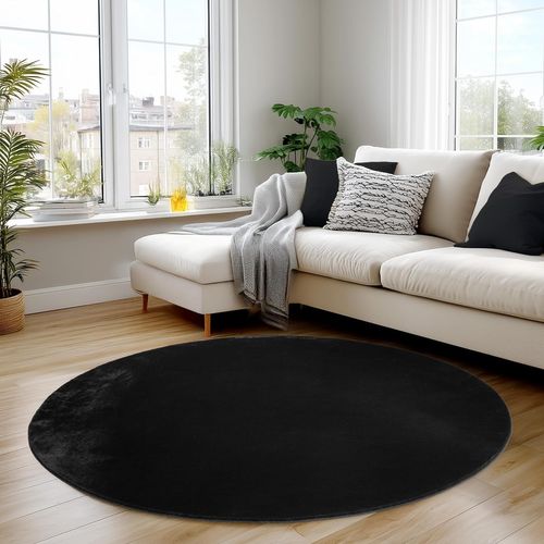 Tapis Doux 80x80cm Lavable Noir