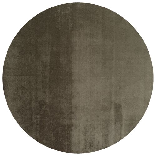 Tapis Rond à Poils Doux Lavable Vert 200x200cm