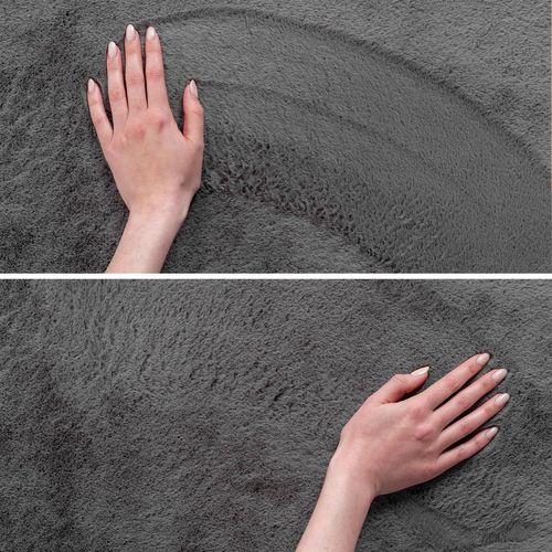 Tapis Doux 160x160cm Lavable Gris