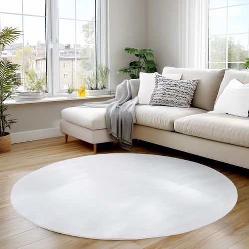 Tapis Doux 200x200cm Lavable Blanc