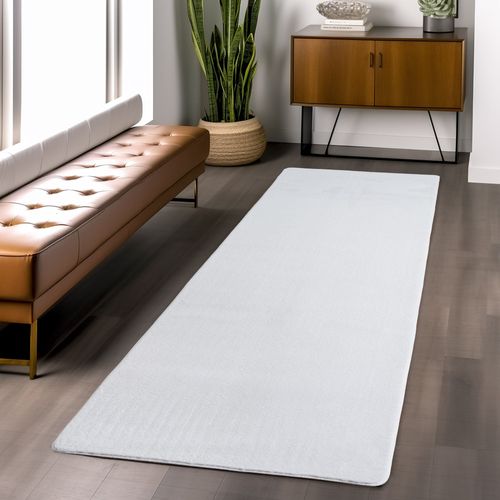 Tapis 120x160cm Poils Doux Lavable Blanc