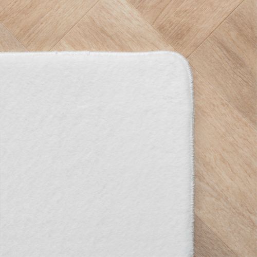 Tapis 120x160cm Poils Doux Lavable Blanc