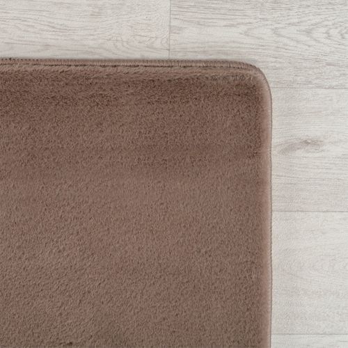 Tapis 60x100cm Poils Doux Lavable Mocca
