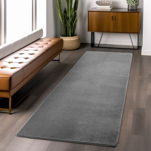 Tapis à Poils Doux Lavable Gris 160x220cm