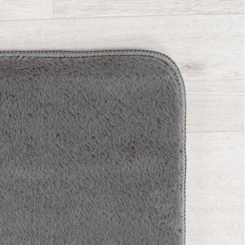Tapis à Poils Doux Lavable Gris 60x100cm