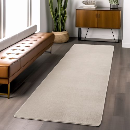 Tapis à Poils Doux Lavable Crème 120x160cm