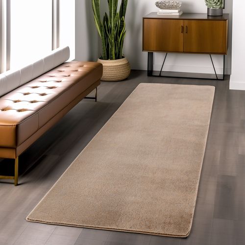 Tapis à Poils Doux Lavable Beige 200x280cm