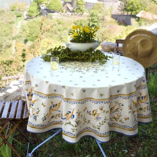 Nappes Polyester Moustier Bleu Promo Linge