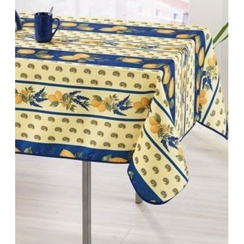 Nappe Provençale Rectangle Anti-tâche 100% Polyester - Citron