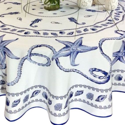 Nappes Polyester Marin Blanc Promo Linge