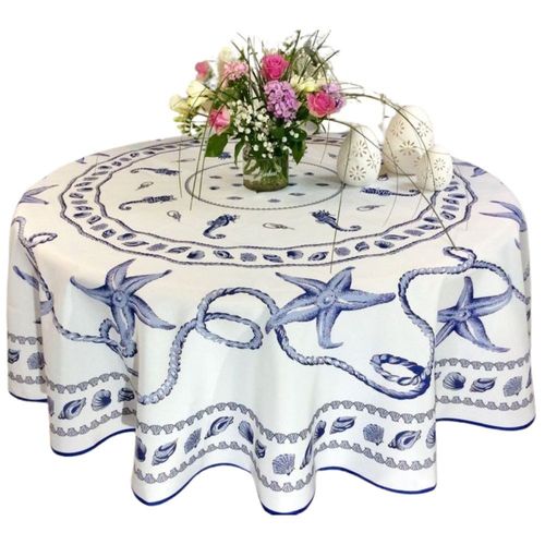 Nappes Polyester Marin Blanc Promo Linge