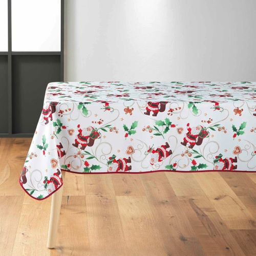 Nappes Polyester Père Noël Blanc Promo Linge