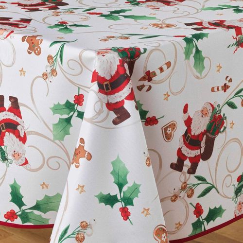 Nappes Polyester Père Noël Blanc Promo Linge