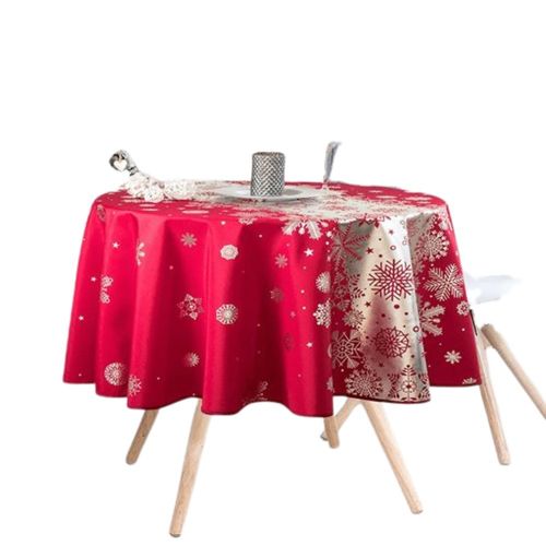 Nappes De Fêtes Polyester Neige De Noël Promo Linge