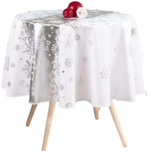 Nappes De Fêtes Polyester Neige De Noël Promo Linge