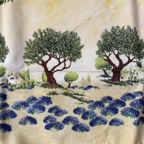 Nappe Provençale Ronde Anti-tâche Arbre Olivier 100% Polyester