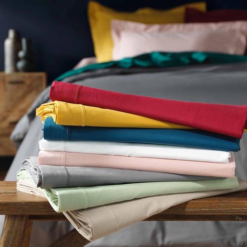 Drap Plat Lina - 100% Coton - Vert- Certifié