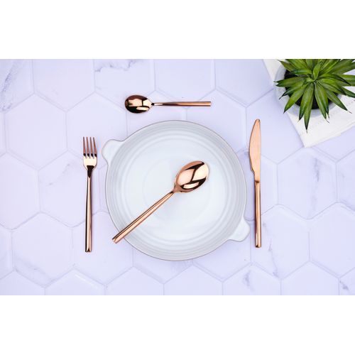 Lot De 6 Petites Cuillères En Inox Cuivre D