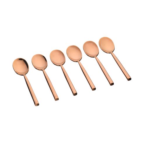 Lot De 6 Petites Cuillères En Inox Cuivre D
