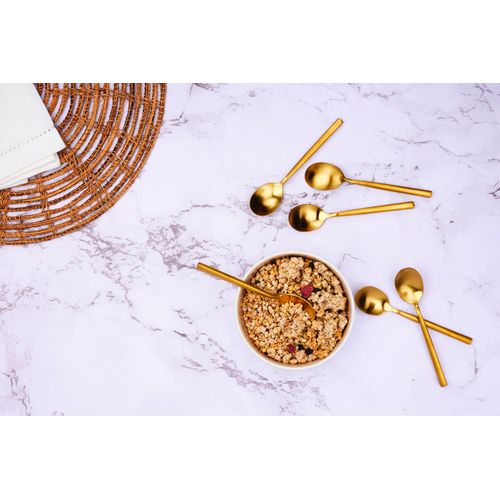 Lot De 6 Petites Cuillères En Inox Or D