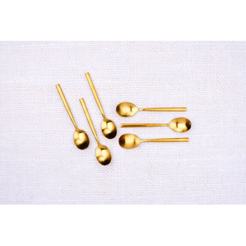 Lot De 6 Petites Cuillères En Inox Or D