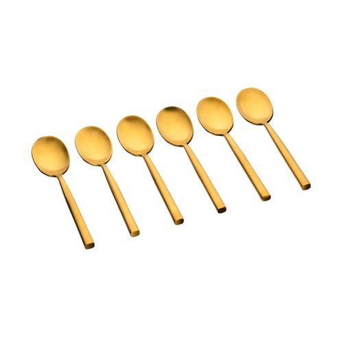Lot De 6 Petites Cuillères En Inox Or D