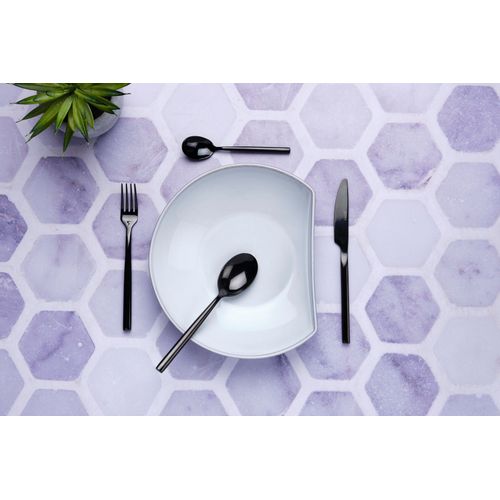 Lot De 6 Petites Cuillères En Inox Noir D