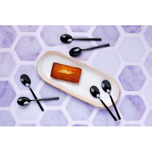 Lot De 6 Petites Cuillères En Inox Noir D