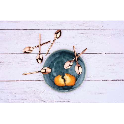 Lot De 6 Petites Cuillères En Inox Cuivre D