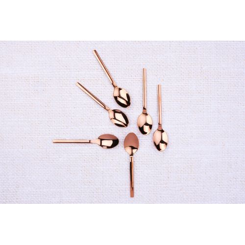 Lot De 6 Petites Cuillères En Inox Cuivre D