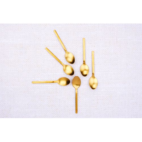 Lot De 6 Petites Cuillères En Inox Or D