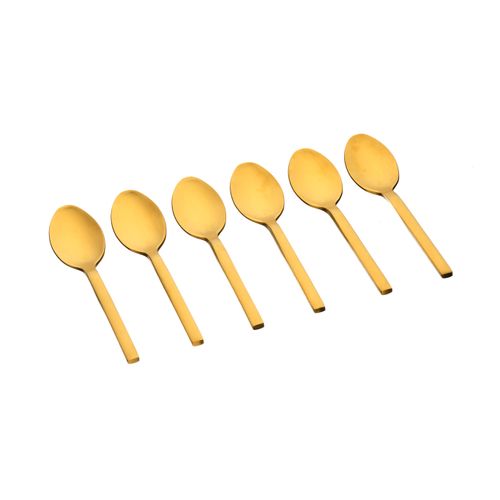 Lot De 6 Petites Cuillères En Inox Or D