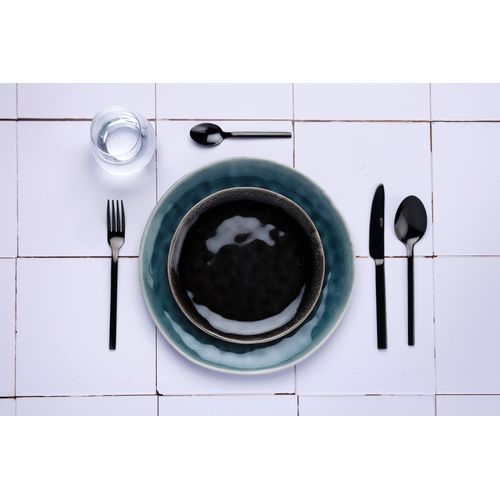 Lot De 6 Petites Cuillères En Inox Noir D