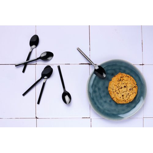 Lot De 6 Petites Cuillères En Inox Noir D