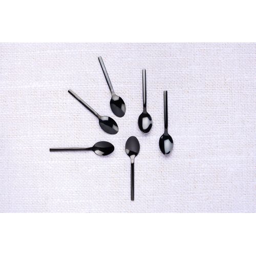 Lot De 6 Petites Cuillères En Inox Noir D